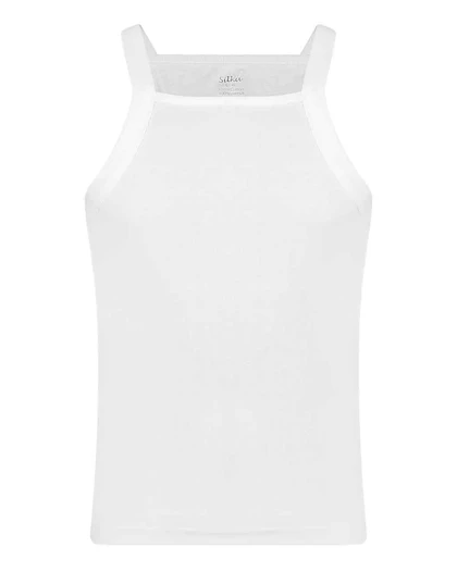 زیرپوش مردانه یقه خشتی فانریپ سفید و مشکی سیلکا