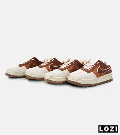 کفش کتانی بزرگ پا قهوه ای NIKE AIR FORCE