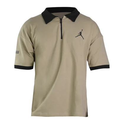 پولوشرت نیم زیپ اسپرت جردن مدل CMP-3E837 نسکافه ای