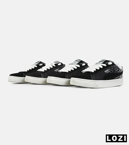 کفش کتانی ورزشی مشکی طوسی مردانه و زنانه PUMA suede XL مدل 7420