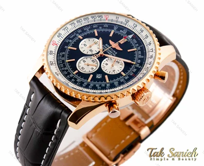 ساعت خلبانی برایتلینگ مردانه رزگلد مشکی Breitling-3124-G