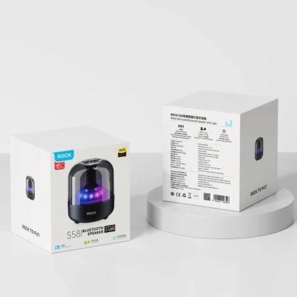 اسپیکر بلوتوثی راک ROCK مدل S58 شارژی با نور RGB داخلی