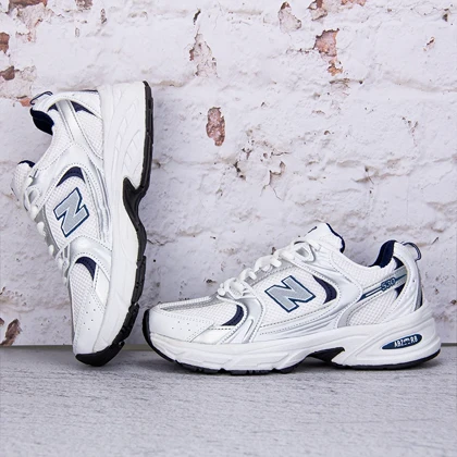 نیوبالانس 530 سفید سرمه ای (New Balance 530) کد 2347