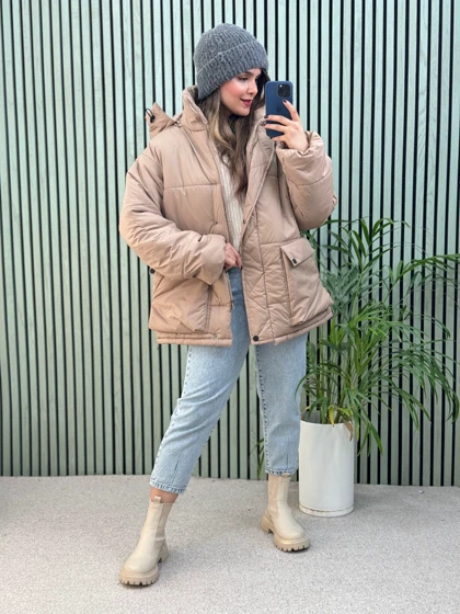 کاپشن کلاهدار الماس