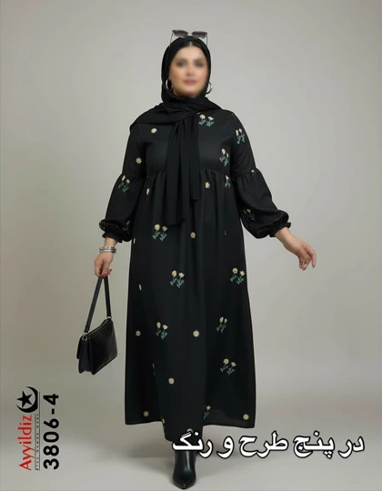 مانتو / کفتان زنانه شیک سایز بزرگ مدل کد 3806