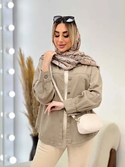 مانتو کتان دو جیب پشت پیله