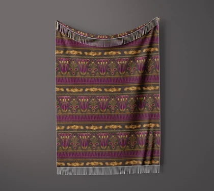 شال مبل ریش دار sofa shawl 338