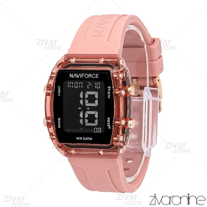 ساعت اورجینال ناوی فورس NaviForce دیجیتالی مستطیلی صورتی 106981