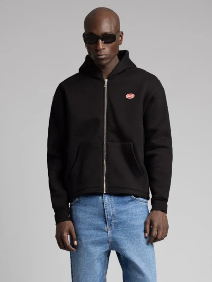 سویشرت تمام زیپ کراپ مشکی / برند کچ ترکیه Catch