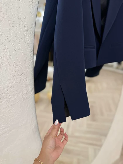 کراپ ساده سرمه ای sanli 395