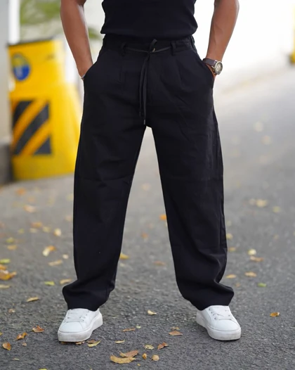 شلوار کنفی مردانه گرم دار نیم بگ پارچه وارداتی ZARA