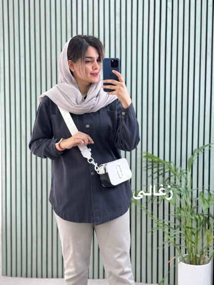 مانتو جین رنگی نیلای