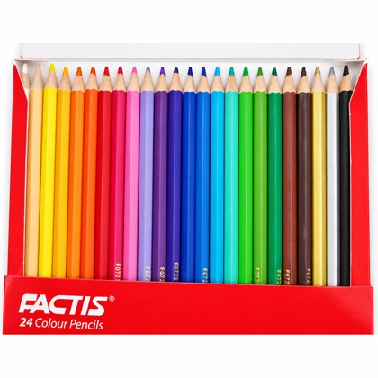 مداد رنگی فکتیس FACTIS مدل F07132224 جعبه مقوایی 24 رنگ
