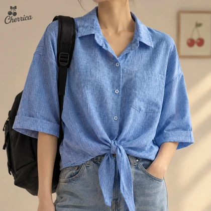 شومیز باکسی جلو گره زنانه کد 134