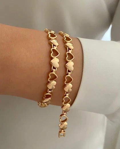 دستبند آینه ای قلبی ژوپینگ