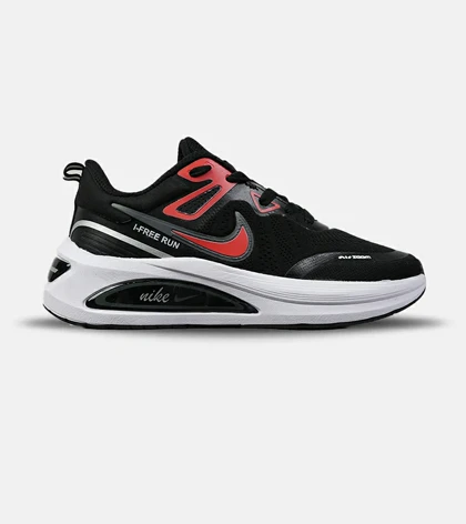 کفش کتانی مردانه و زنانه مشکی قرمز نایک NIKE air zoom Free Run مدل 8565