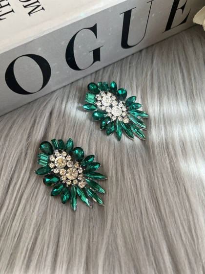 گوشواره سبز جواهری