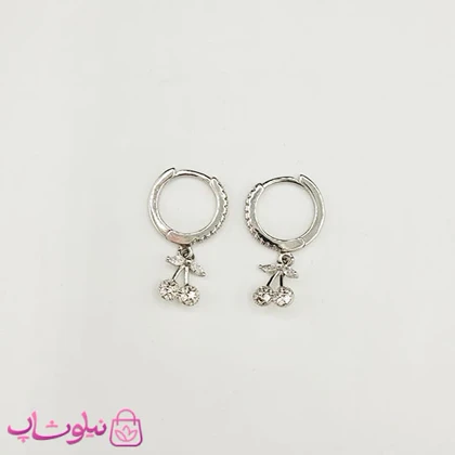 گوشواره زنانه نقره وارداتی عیار 925 مدل گیلاس وزن 2/670 گرم کد 3037