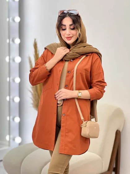 مانتو دو جیب ستین