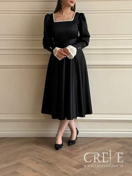 پیراهن ساتن مرلین سرآستین تور