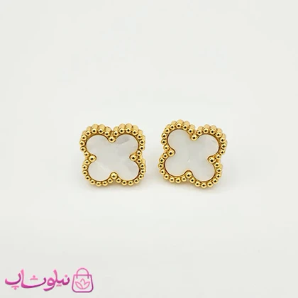 گوشواره میخی زنانه ونکلیف سفید کد 58