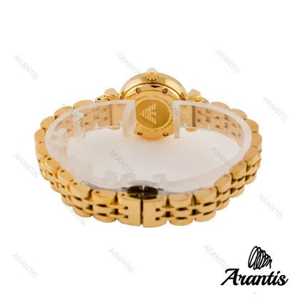 ساعت امپریوآرمانی زنانه مینی طلایی صفحه سیلور w-6875