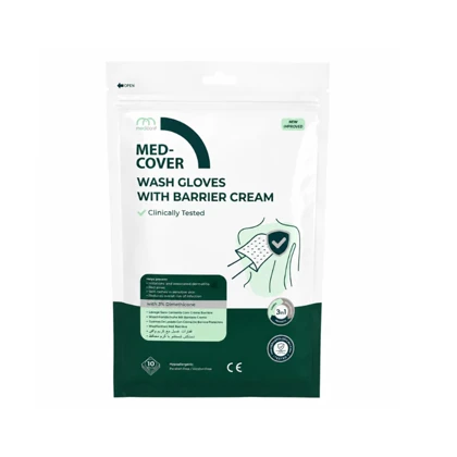 لیف شستشوی بدون آب medcover با کرم محافظ پوست