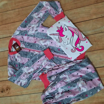 سه تیکه مخمل سویشرت شلوار یونیکورن