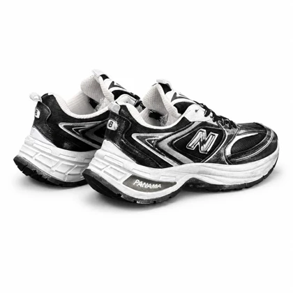 کفش کتانی مردانه مدل نیوبالانس کاستوم شده مشکی سفید New Balance