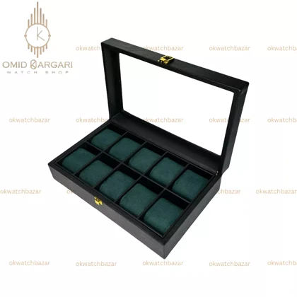 جعبه ده تایی چوبی داخل سبز Watch Box