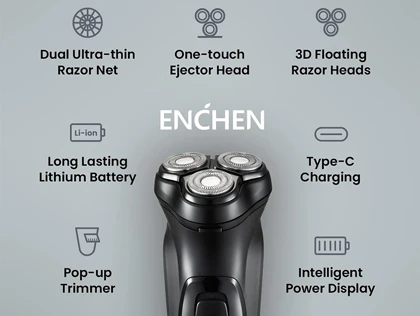 ریش تراش شارژی شیائومی Xiaomi Enchen Blackstone-c Electric Shaver YQBS-C