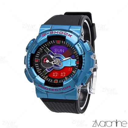 ساعت جی شاک GM110H مردانه مشکی قاب آبی 106024