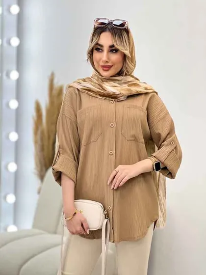 شومیز کراش دو جیب جلو دکمه