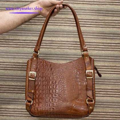کیف زنانه چرم مدل لادن رنگ عسلی