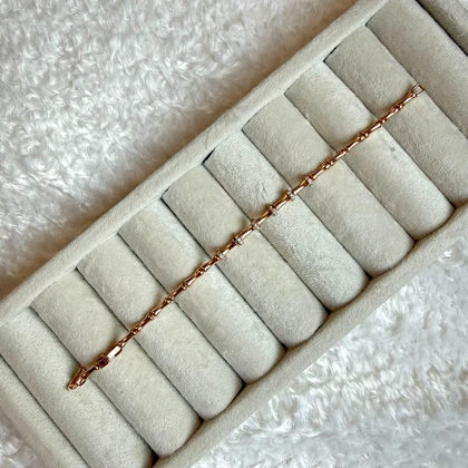 دستبند ژوپینگ طرح بامبو نگین‌دار