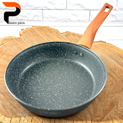 تابه 24 تکدسته آنتیک دسته چوبی گرانیتی طوسی هاناتک