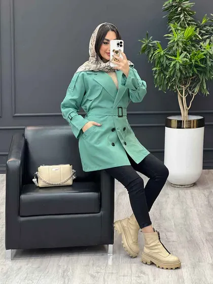 بارانی شش دکمه ژیله گرد