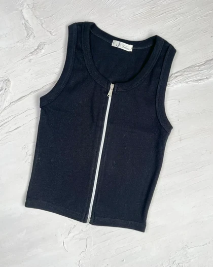 کراپ یقه خشتی جلو زیپ کد 1400186