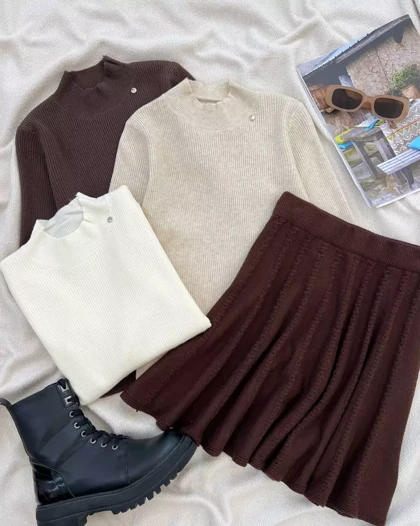 پلیور بافت استین سه ربع کد 5373