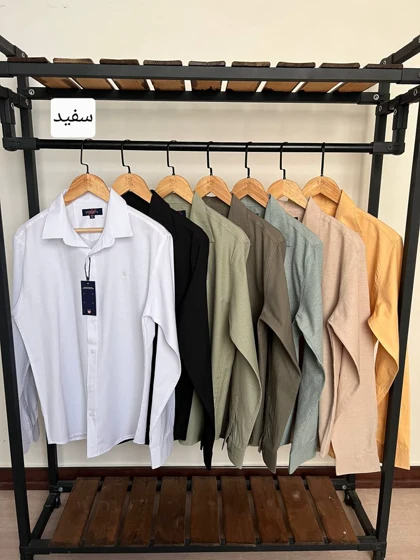 پیراهن ساده استین بلند پنبه کد 2475