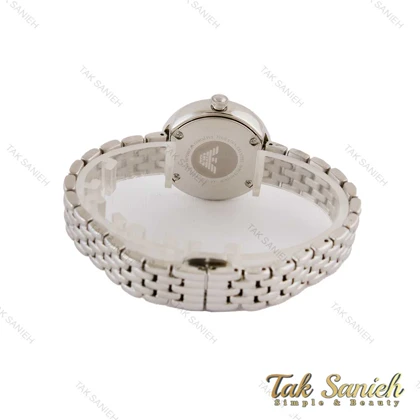 ساعت امپریو آرمانی زنانه دورنگین سیلور صفحه سفید Armani-5180-L