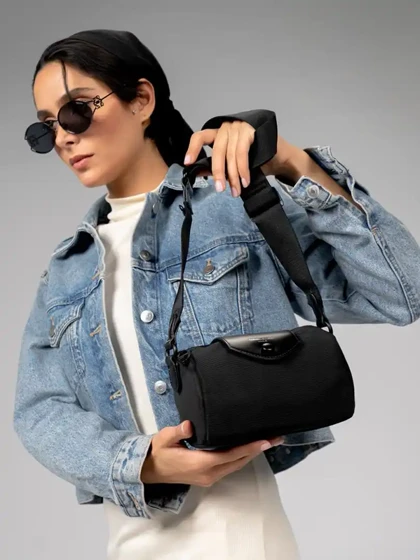 کیف دوشی زنانه چرم مصنوعی بدون دسته دیوید جونز DAVIDJONES