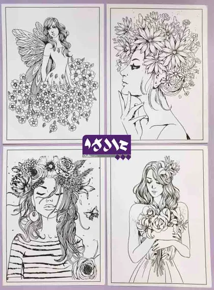 پک رنگ آمیزی بزرگسالان مدل ژینا