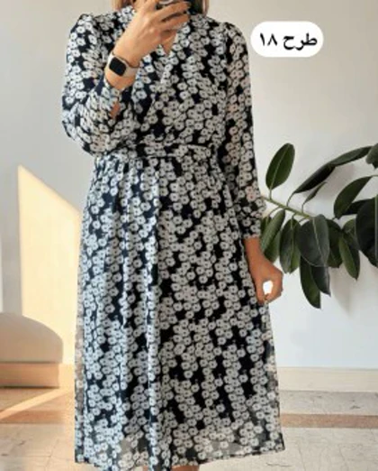 پیراهن حریر سرمه سری 13