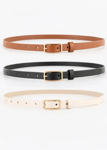 کمربند زنانه ترک وارداتی- سگک مستطیل - در سه رنگ