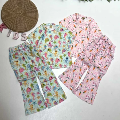 تیشرت شلوارراحتی دخترانه بوت کات