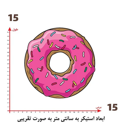 استیکر پارچه و لباس پاد آفرین مدل دونات کد 29 ad