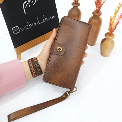 کیف پول دستی چرم طبیعی