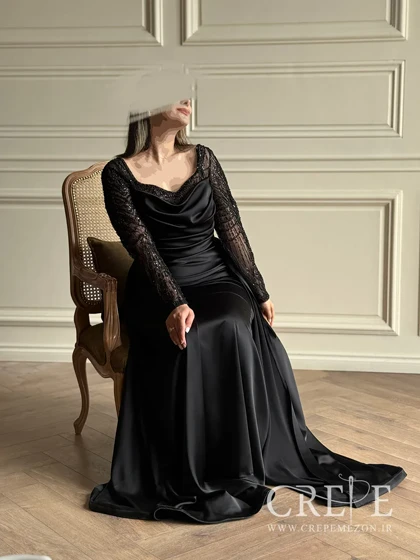 ماکسی یقه دلبری آستین دار یکتا