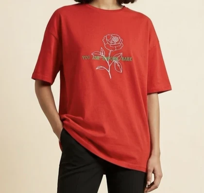تیشرت باکسی زنانه طرح گل